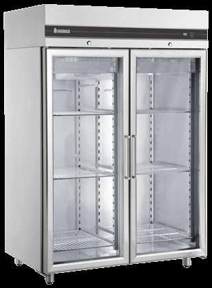 door GN /, suitable for storing bottles at an upright position Produced for connection to a remote refrigeration unit, on a special order basis On -door uprights, bridging shelves are included, for