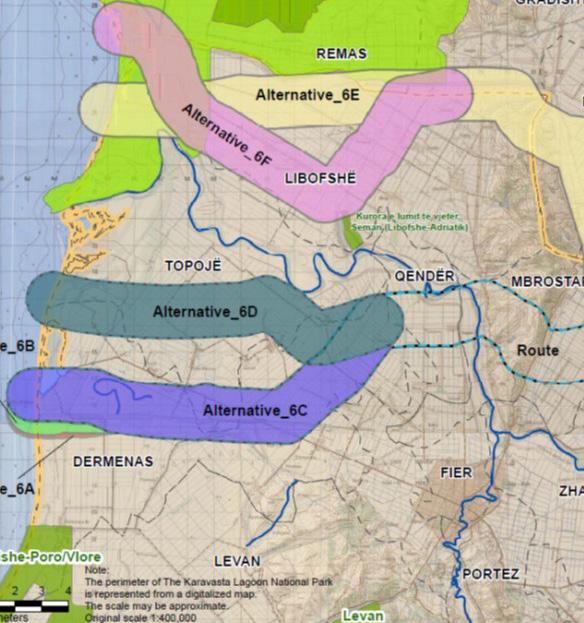κατολισθήσεων και διάβρωσης του εδάφους. Ήταν μια επαναλαμβανόμενη διαδικασία που οδήγησε σε διάφορες αλλαγές όδευσης στην περιοχή Potom και σε μια λύση μικροσήραγγας στο Corovode.