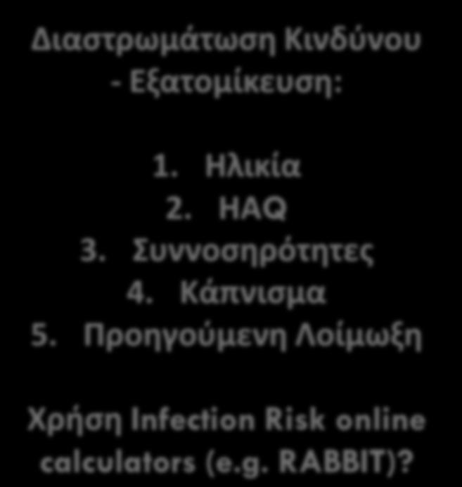 ΡΑ-ILD: Θεραπευτικά Ζητήματα: 2. Λοιμώξεις Λοιμώξεις και Hazard Ratio για σοβαρε ς λοιμώξεις απο μελε τες παρατήρησης: Χρόνια Πνευμονοπάθεια: HR = 2.