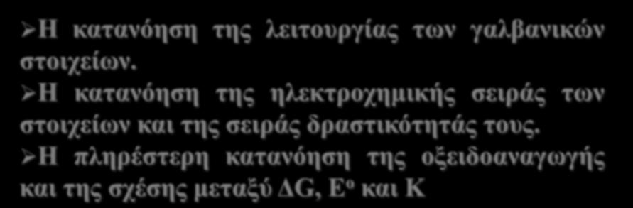 και της σειράς δραστικότητάς τους.