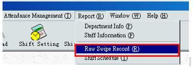 Μεταβείτε στο Report και κατόπιν Raw Swipe Record.