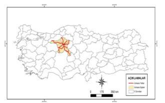 Εικόνα 6.5 : Χάρτης οδικού δικτύου (Πηγή : Nihat Morova et al.