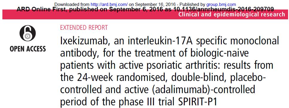 Ixekizumab, νέος ΙL-17