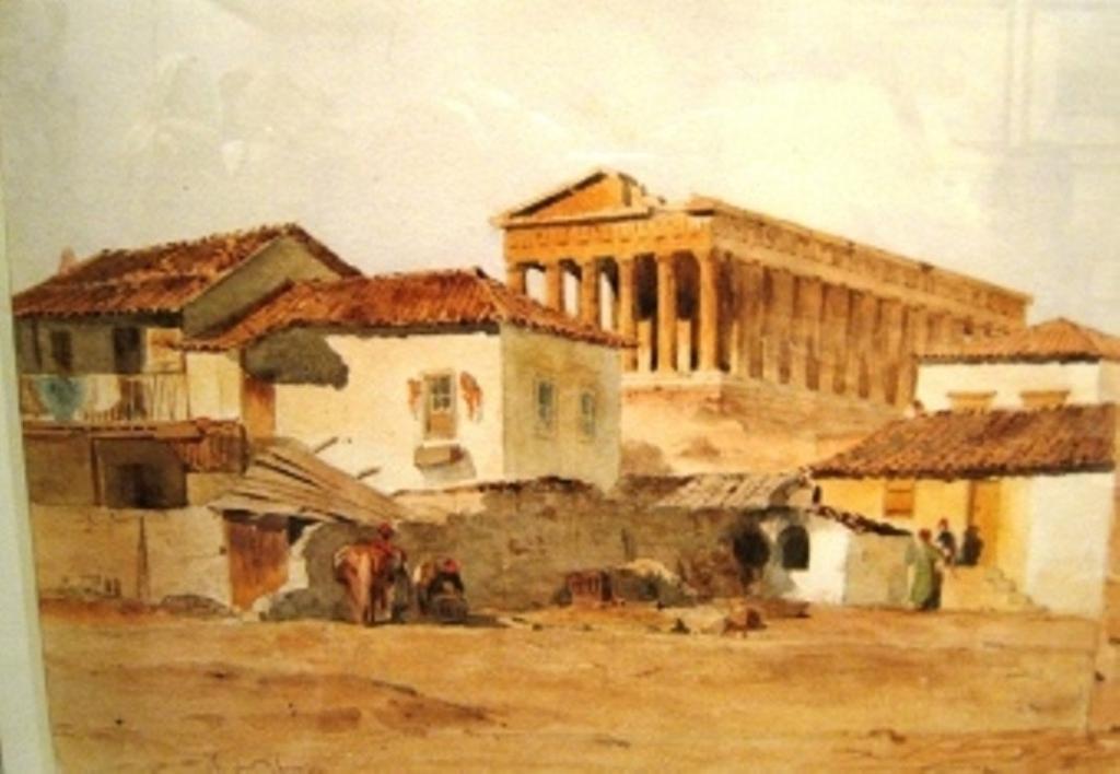 Akropolis, Aquarell von N.