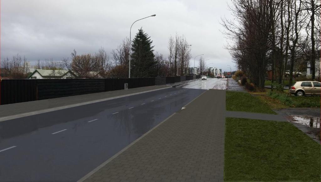 Mynd 4.2 Tillaga að breyttri götumynd Kársnesbrautar og Vesturvarar.