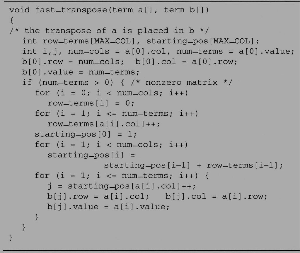 I = 23 45 67 18 Matrix A Row Col Value [0] [0] [1] [1] [2] [2] [3] [4] [3] [5] [4] [5] row_terms = = 2 2 1 2 22 0 0 1 1