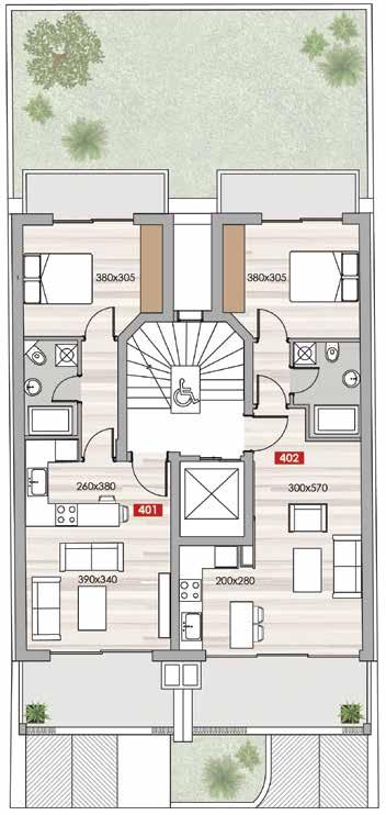 FLOOR PLANS 4th, 5th, 6th floor APARTMENT BEDS BATHS INTERNAL COVERED AREA COVERED TERRACES