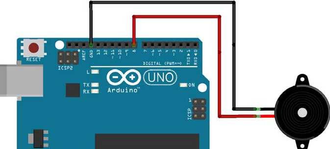 Δημιουργία τόνου με την tone() Παράδειγμα: tone(8,5000); delay(2000); notone(); Το pinμπορεί να συνδεθεί με ένα buzzer, ή με ένα μεγαφωνάκι, ώστε να παραχθεί ήχος.