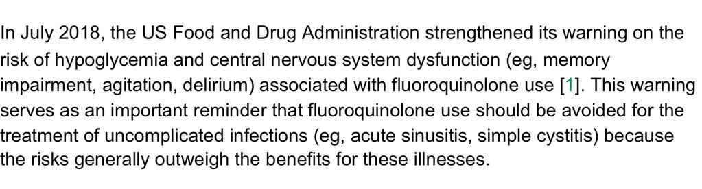 Fluoroquinolones and risk of hypoglycemia and