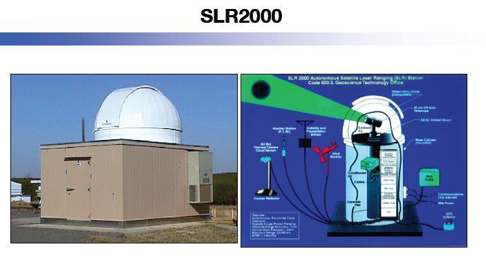 SLR2000 nova generacija SLR-a (Goddard Geophysical and Astronomical Observatory /GGAO/, NASA) http://cddis.nasa.gov/slr2000/slr2000_about.html sustav dizajniran sredinom 1990.