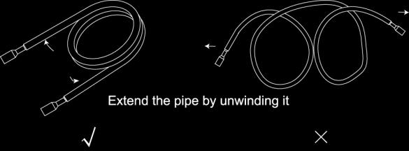 A mm In. B(mm) C(mm) Ф12 1/2 26 150 Ф16 5/8 33 150 3.2.3.2 Pipe Flaring (1). Cut the connection pipe with a pipe cutter. (2). The mouth of connection pipe should face downward.