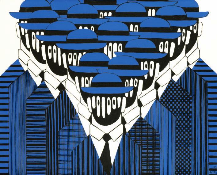 * 2 Γιάννης Γαΐτης (1923-1984) Μπλε κεφάλια χρονολογημένο και υπογεγραμμένο κάτω δεξιά: 1971 / Gaïtis λάδι σε μουσαμά, 65 x 81 cm. 10.000-15.000 ΒΙΒΛΙΟΓΡΑΦΙΑ: Λ.