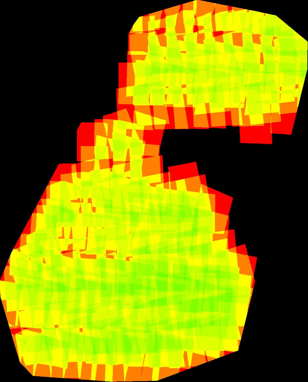 Number of overlapping images: 1 2 3 4 5+ Figure 4: Number of overlapping images computed for each pixel of the orthomosaic.