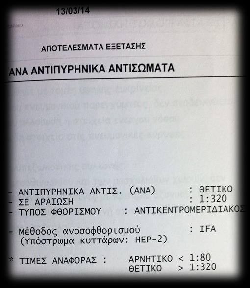 Abs 1. PFT s FVC/DLCO pred = 2.3 2. Serum ACA (+) 3.