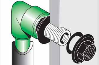 dugim 30 mm aquatherm green pipe priključak za šuplji zid u kombinaciji s prijelaznim koljenom