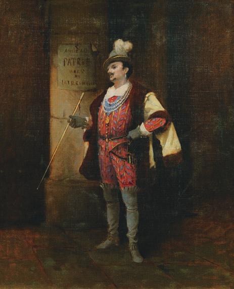 Θεόδωρος Ράλλης (1852-1909) Ο Edouard Angelo με θεατρικό κοστούμι λάδι σε μουσαμά, 54 x 46 cm. 6.000-8.000 ΠΡΟΕΛΕΥΣΗ: Συλλογή Jean-Pierre Carron, Morestel Γαλλίας.
