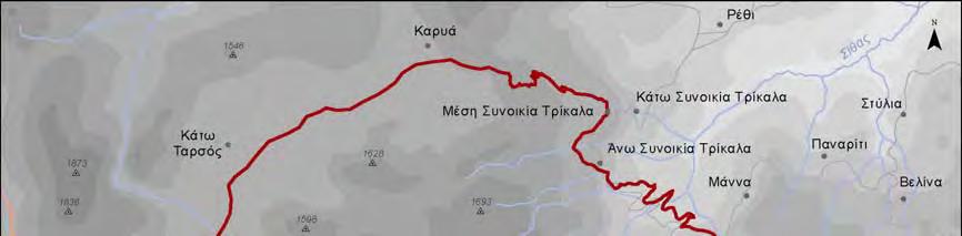 GR116 Όρη Ζήρεια Κυλλήνη Ορνιθολογική Έκθεση Χάρτης 1. Όρια περιοχής μελέτης (όρια Σημαντικής Περιοχής για τα Πουλιά) (Bourdakis & Vareltzidou, 2000) 1.
