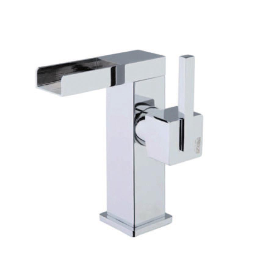 71 CR 7718 Miscelatore lavabo cascata, prolunga 15 cm, scarico automatico 1 1/4, flex cm 70 One hole