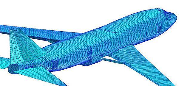 3.2 ΜΕΘΟΔΟΣ ΠΕΠΕΡΑΣΜΕΝΩΝ ΣΤΟΙΧΕΙΩΝ Σχήμα 3. 7 Εφαρμογή της μεθόδου πεπερασμένων στοιχείων στη γεωμετρία αεροσκάφους.