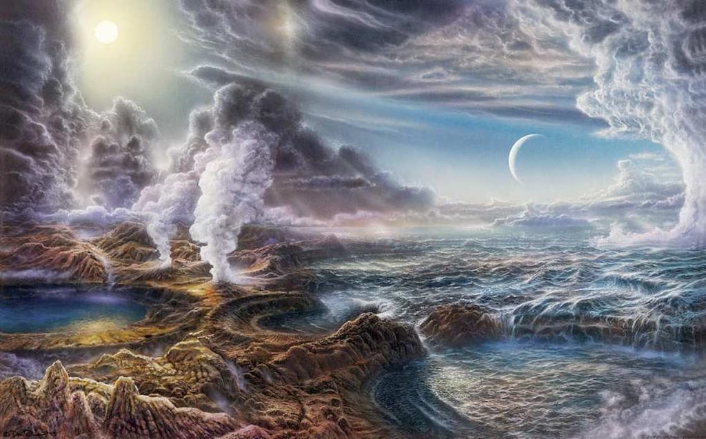 Στο αρχικό στάδιο δηµιουργίας της, η Γη ήταν µια λιωµένη σφαιροειδής µάζα µε επιφανειακές θερµοκρασίες της τάξης των χιλιάδων ο C, που περιβαλλόταν από µια πυκνή και θερµή µάζα αερίων προερχόµενα από
