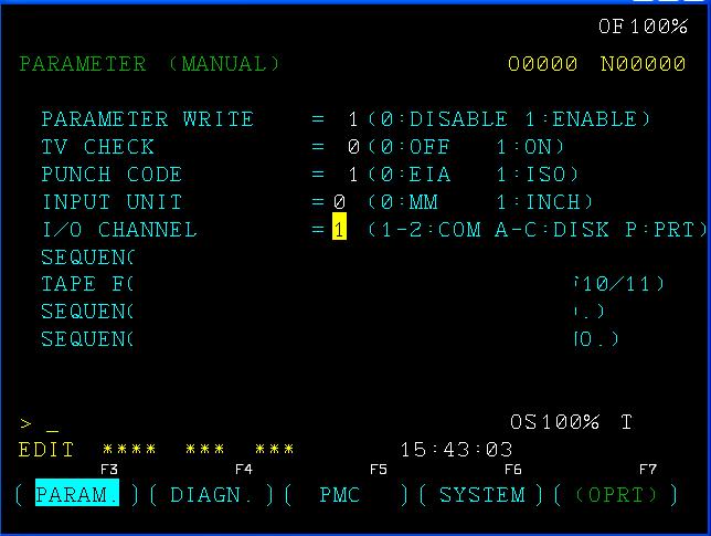 Input output podataka Pritisnutu tipku SYSTEM Na ekranu se pojavi prozor PARAMETER MANUAL U polju I/O može se odabrati: - 1 serijski interface - 2 serijski interface - A disketna jedinica A - B