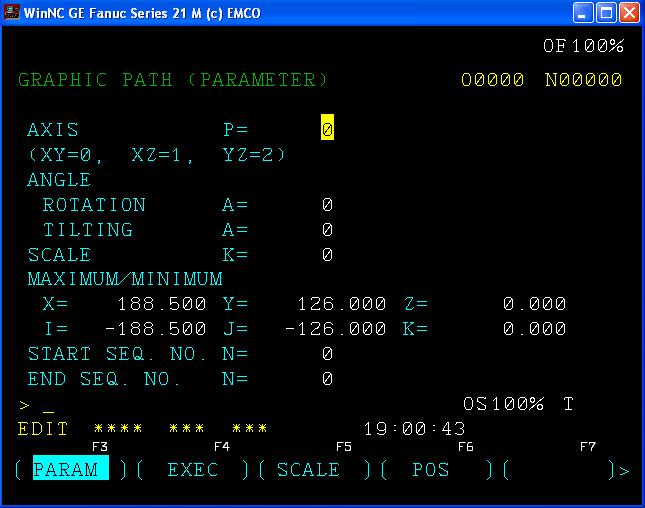 6.6 Simulacija programa NC programi se mogu grafički simulirati. Pritiskom na tipku GRAPH Ili korištenjem <F12> i odabirom opcije GRAPH otvara se prozor za postavlljanje grafičke simulacije.