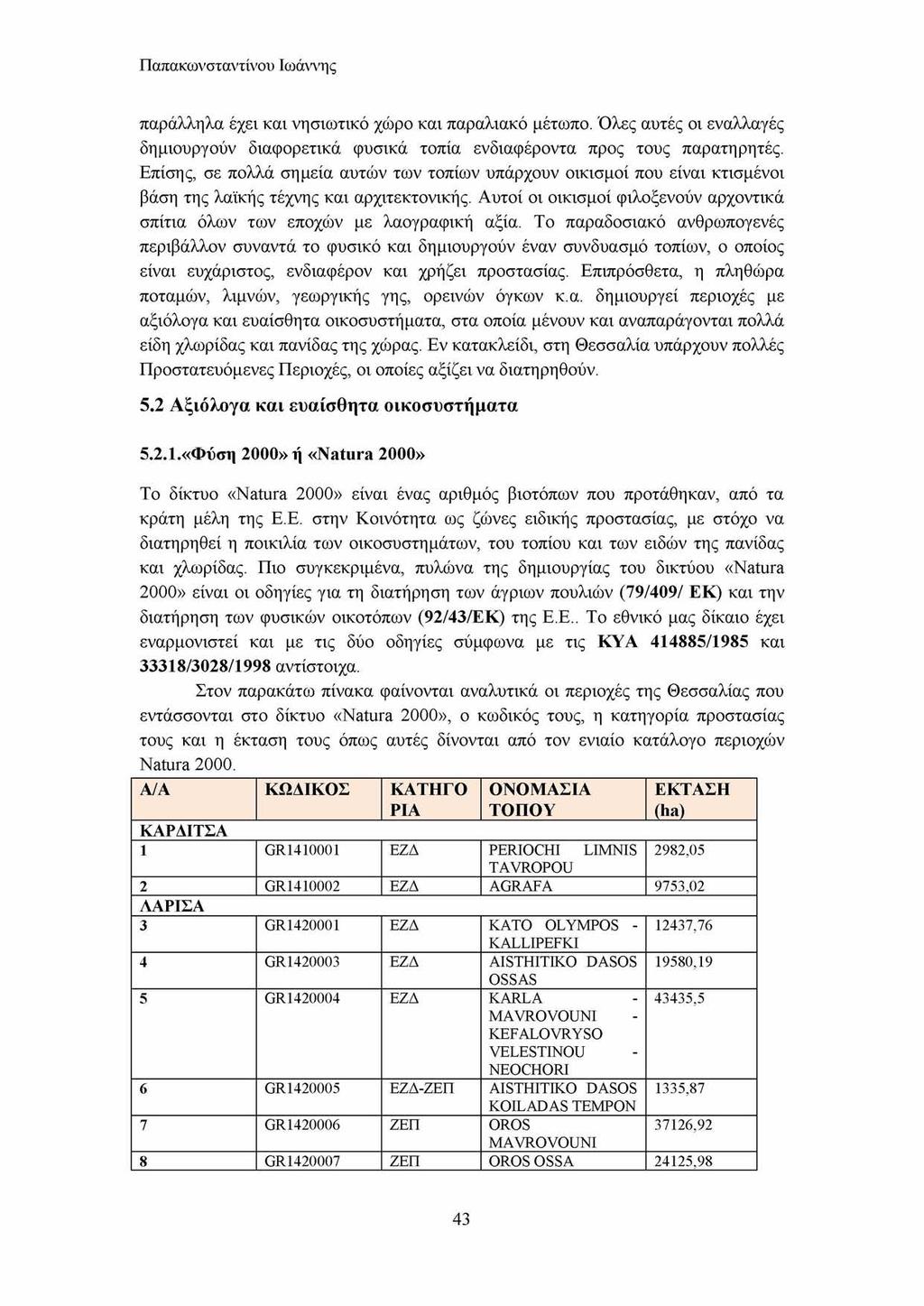 Παπακωνσταντίνου Ιωάννης παράλληλα έχει και νησιωτικό χώρο και παραλιακό μέτωπο. Όλες αυτές οι εναλλαγές δημιουργούν διαφορετικά φυσικά τοπία ενδιαφέροντα προς τους παρατηρητές.