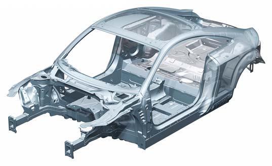 Tehnička obilježja i zaštita putnika Kao i kod normalnog Audija TT karoserija se ističe malom težinom. Niska težina rezultat je inovativne hibridne konstrukcije karoserije koju je razvio Audi.