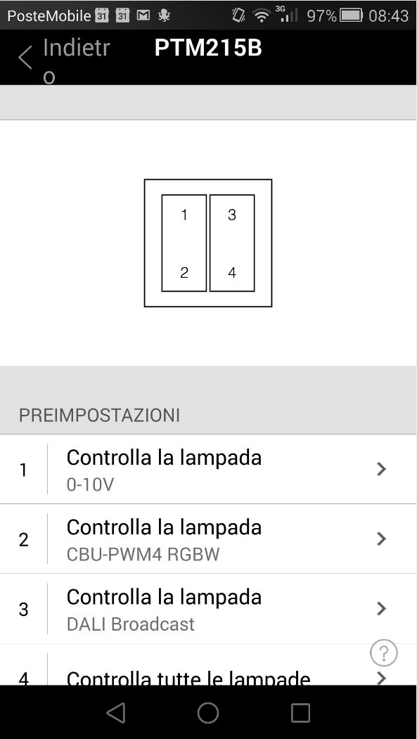 Comando piatto a quattro pulsanti con trasmettitore radiofrequenza 2.