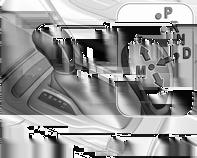 Επιλογέας ταχυτήτων P : θέση στάθμευσης, οι τροχοί ακινητοποιούνται - πρέπει να την επιλέγετε μόνο όταν το όχημα είναι σταματημένο R : όπισθεν, πρέπει να την επιλέγετε μόνο όταν το όχημα είναι