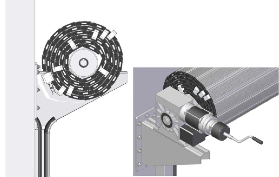 Put the roll with the end aluminioum proﬁle to the position shown in the ﬁgure, by manual operation of the drive 10.1 ~ 60 10.