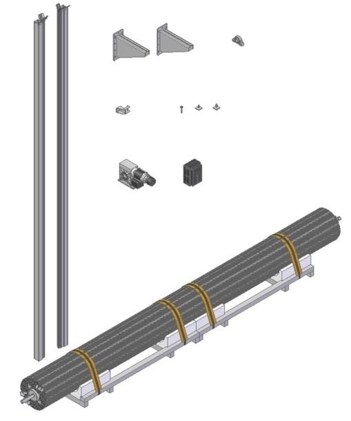 Περιεχόμενα συσκευασίας Package contents Οδηγοί Ρολού / Guides Αριστερός Left Δεξιός Right Βάσεις στήριξης Κινητήρα & Ρουλεμάν Drive and Bearing Supports Ρουλεμάν