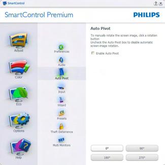 3. Βελτιστοποίηση εικόνας Option>Auto Pivot (Επιλογή/Αυτόματη περιστροφή) Μενού Help (Βοήθεια) Help>User Manual (Βοήθεια>Εγχειρίδιο χρήστη) - Θα είναι ενεργή μόνο