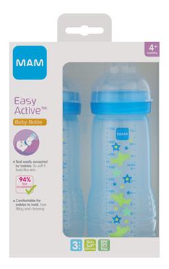 2+ 4+ Easy Start TM Anti-Colic 260ml Easy Active TM Baby Bottle 330ml Αποδοχή της θηλής μεσαία ροή μεγάλη ροή Η κατοχυρωμένη βαλβίδα της ανοιγόμενης βάσης εξασφαλίζει σταθερή ροή του γάλακτος και