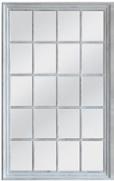 2 WINDOW καθρέπτης Π90, Υ150εκ. brushed λευκό MINIMAL επιδαπέδιο φωτιστικό Φ45, Υ153εκ. με μαύρη μεταλλική βάση 149 253 COSY πολυθρόνα σε ύφασμα petit careaux με μαύρα πόδια Π79xΒ83, Υ104εκ.