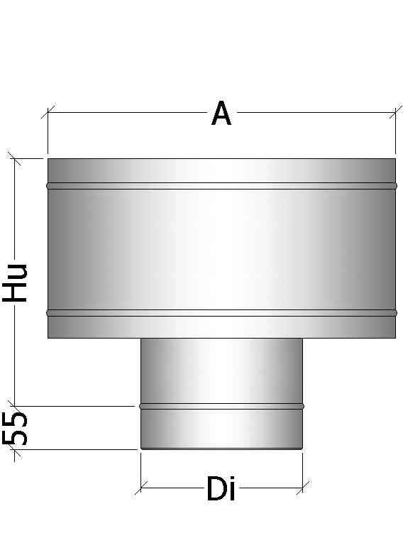 TERMINALI / TERMINALS KI 061: TERMINALE ANTINTEMPERIE / ANTI-BACKFLOW TERMINAL Terminale idoneo a garantire una buona evacuazione dei fumi anche in presenza di vento Element designed to secure a