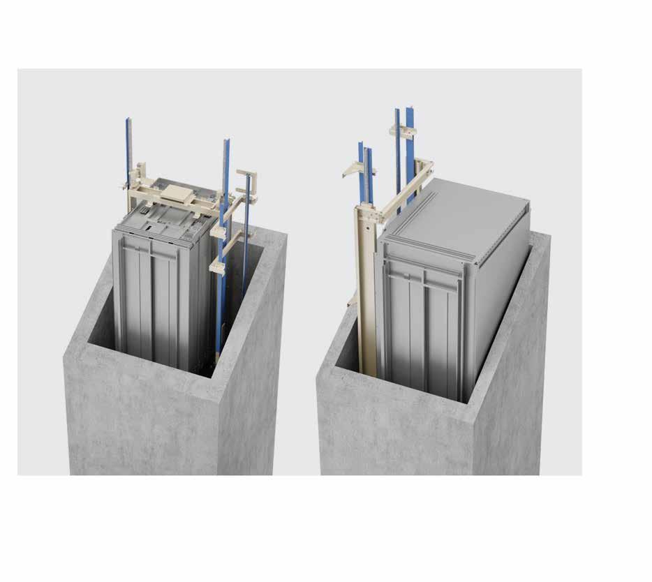 Space saving Atlas RPH understands optimization of space within the shaſt and its new cantilever car frame design offers spatial efficiency for shaſts with reduced pit and headroom.