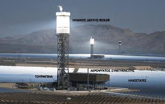 Ηλιακοί θερμοηλεκτρικοί σταθμοί o Το εργοστάσιο Ηλιακής Ενέργειας Ivanpah είναι σήμερα ο μεγαλύτερος ηλιακός θερμοηλεκτρικός σταθμός του κόσμου, βρίσκεται στην έρημο Μοτζάβε της