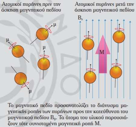 Εικόνα 35 Ατοµικοί πυρήνες πριν και µετά την επίδραση µαγνητικού πεδίου. Εικόνα 36 Σβούρα σε κατάσταση µεταπτώσεως.