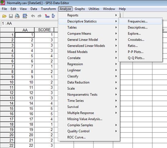 Λοξότητα - Κυρτότητα 1 ος Τρόπος: Analyze Descriptive