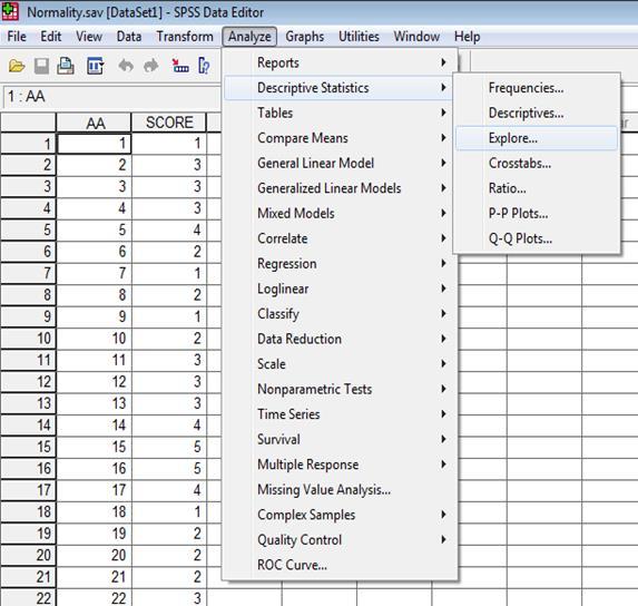 Λοξότητα - Κυρτότητα 2 ος Τρόπος: Analyze Descriptive Statistics Explore