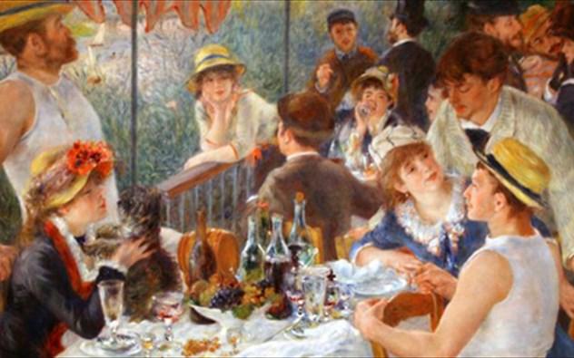 Pierre-Auguste Renoir, «Le déjeuner des canotiers» («εορταστικό γεύμα») Με πρωτότυπο τίτλο «Le déjeuner des canotiers» και ελληνική απόδοση «Το εορταστικό γεύμα», ο Γάλλος ιμπρεσιονιστής δημιούργησε