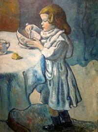 Pablo Picasso «Le gourmet» («To άπληστο παιδί») Ο συγκεκριμένος πίνακας δημιουργήθηκε το 1901 και συμπεριλαμβάνεται στην Μπλε περίοδο του Picasso (1901 1904), η οποία περιλαμβάνει πίνακες με ζοφερά
