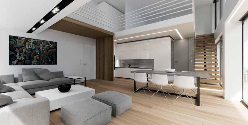 Apartments Second floor B B2 B3 75,9 m 2 86,35 m 2 78 m 2 The two similar, spacious, angular apartments of the first and second floor consist of a big open undivided living room and a dining room