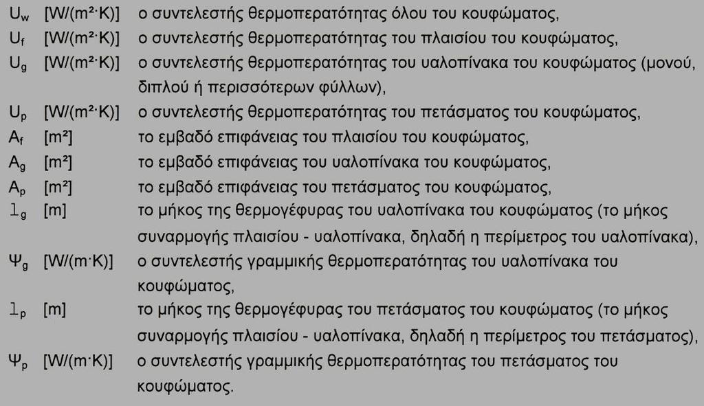 5. ΘΕΡΜΟΜΟΝΩΤΙΚΗ ΕΠΑΡΚΕΙΑ / ΘΕΡΜΟΓΕΦΥΡΕς Θερμ. επάρκεια (U αδιαφανών στοιχείων). 5.1.