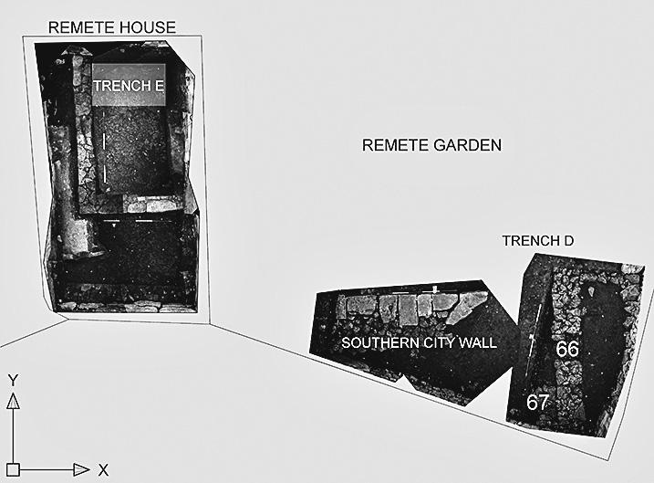 Sara Popović and Andrea Devlahović Figure 4. Position of trenches E and D. Figure 3. Plan of architectural remains on Remete Garden and position of trenches. wall could be seen.