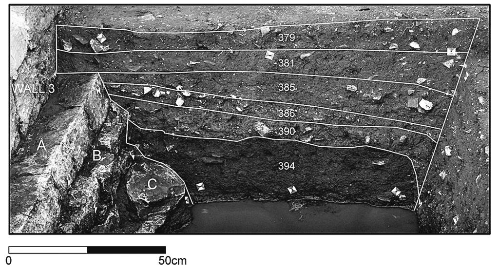 New Answers to Old Problems Figure 13. Northern section of trench R-east. Figure 14. Northern section of trench R-west. Stratigraphy on the outer side of the wall no.