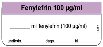 LYFJAFLOKKUR: ÓPÍÖT VÖRUNÚMER: 1103384 Fenylefrin 10 µg/ml (Ath!