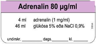 Actrapid 1 ein/ml (Ath! styrkleika) VÖRUNÚMER: 1103356 Adrenalin 40 µg/ml (Ath!