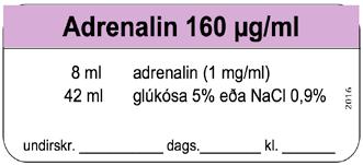 styrkleika) VÖRUNÚMER: 1103372 Adrenalin 160 µg/ml (Ath!